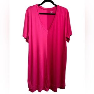 Summersalt Pink Cover Up Dress XL V-Neck Swim Coverup Pima Cotton Beach Resort